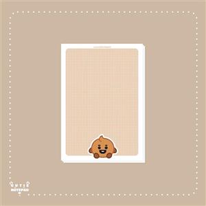 نوت پد شطرنجی رنگی BT21 طرح Shooky