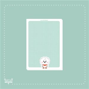 نوت پد شطرنجی رنگی BT21 طرح RJ