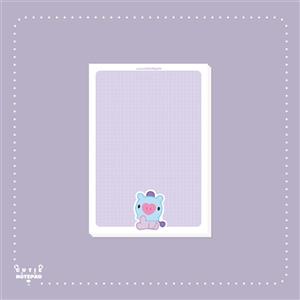 نوت پد شطرنجی رنگی BT21 طرح Mang
