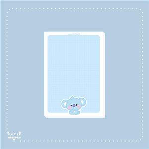 نوت پد شطرنجی رنگی BT21 طرح Koya