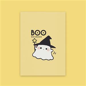 دفتر شطرنجی کیوتی مدل پاستلی طرح BOO!