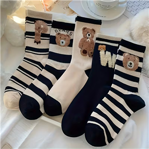 جوراب فانتزی ساق بلند Teddy Bear موهری برجسته