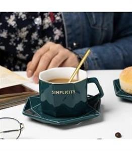 فنجان نعلبکی لاکچری 8 ضلعی