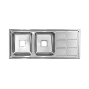 سینک ظرفشویی استیل توکار دو لگنه الکس مدل 324