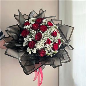 دسته گل رز هلندی قرمز کد ۳۶
