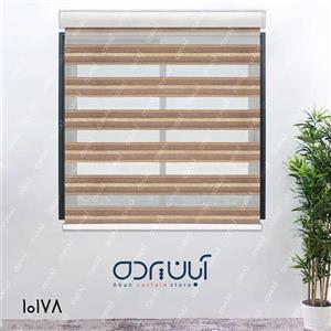 پرده زبرا طرح پیچک رنگ نسکافه ای