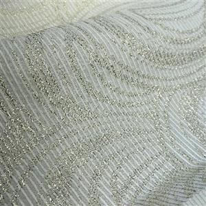 پرده آماده حریر پتینه طرح برگ