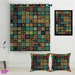 پرده رنس مدل S2-41076 به همراه تابلو و کوسن