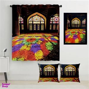 پرده رنس مدل S2-41024 به همراه تابلو و کوسن