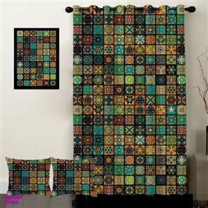 پرده رنس مدل S1-41076 به همراه تابلو و کوسن