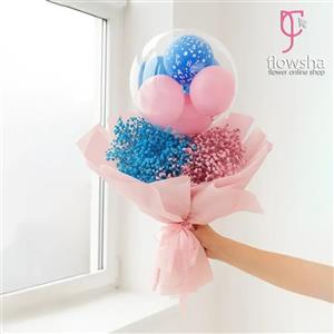 دسته گل ژیپسوفیلا آبی صورتی ازهار