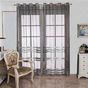 پرده تیکو دکو مدل حریر ژرسه سه لاین ژوردار سایز 140*280 سانتی متر