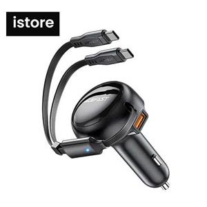 شارژر فندکی ایس فست ACEFAST B13 53W Fast Charger توان 53 وات همراه با کابل متصل دارای گارانتی | ACEFAST Car Charger B13 53W