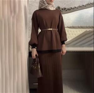 ست بلوز‌ دامن اورجینال وارداتی قواره بزرگ نخ پنبه تریکو مناسب سایز ۳۶الی۴۸