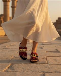 صندل زنانه سکه دوزی طرح سوزندوزی مدل آناهیتا