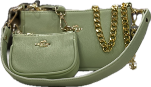کیف دوقلو زنانه مدل تییونا TWINA شیک و جادار طرح Coach مشکی