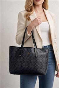 کیف زنانه توت بگ برند کوچ Coach Tote Bag روزمره طوسی شیک جادار