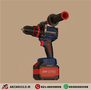 دریل شارژی براشلس چکشی 20 ولت 6 آمپر هیوندای مدل HP-5260 (دوباتری)