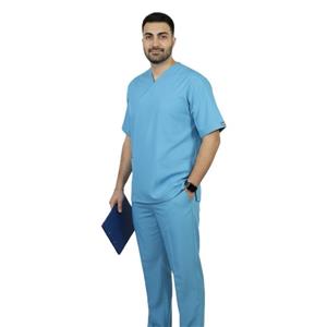 ست اسکراب و شلوار دایان – طراحی حرفه‌ای با یقه دوبل
