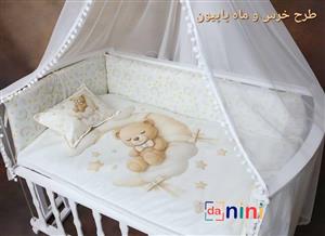 تخت و گهواره کنار مادر تاشو دانینی danini (پارچه مخمل)