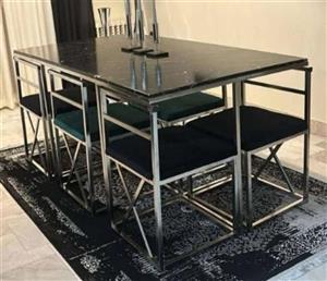 ناهارخوری فلزی کمجا مستطیل مدل ایکس ۶ نفره ۵سال گارانتی