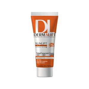 کرم ضد آفتاب رنگی درمالیفت مدل SPF50 محافظ UVA ،UVB، ضد آب، مناسب پوست چرب شماره 2 حجم 40 میلی‌لیتر - بژ طبیعی