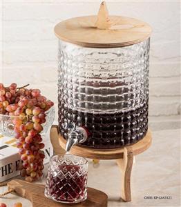 کلمن شیشه ای پایه بلوری 4.5 لیتری مدل راتان