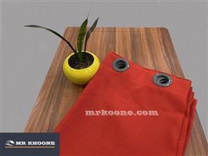 پرده آماده کتان گارنت قرمز  ترک