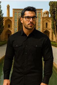 پیراهن کتان کجراهexi-day  مشکی