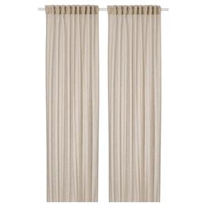 پرده ایکیا مدل HALLEBRACKA بژ روشن اندازه 300×145 سانتیمتر یک جفت