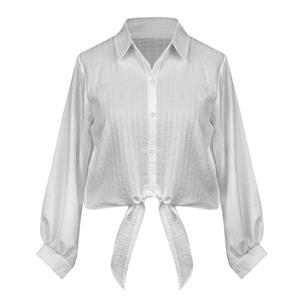 کراپ شومیز زنانه مدل گره ای نخی راه راه کد AK1568