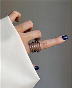 انگشتر فنری نقره ای 