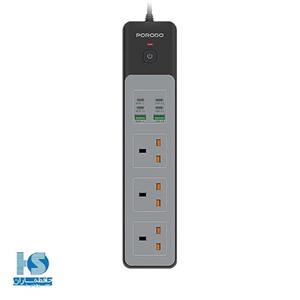 محافظ شوک الکتریکی و چند راهی برق پرو دو مدل Power Strip 3AC 45W PD-FWCHO52-BK