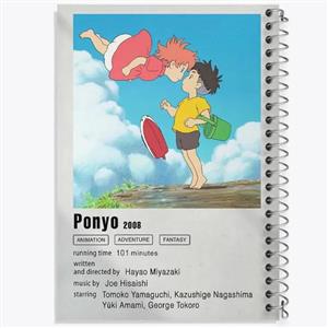 دفتر زبان دو خط 50 برگ خندالو طرح انیمه پونیو (Ponyo)