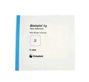 پانسمان فوم بیاتین نقره 10*10 – Coloplast Biatain Non-Adhesive Silver