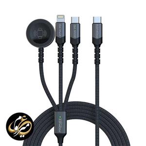 کابل تبدیل USB-C و لایتنینگ و پد شارژ اپل واچ پرومیت مدل Promate ICHARGE-TRIO