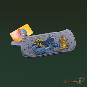 جامدادی پارچه‌ای دو زیپ طرح فانتزی تام و جری
