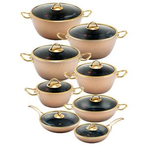 سرویس قابلمه و تابه گرانیت 16 پارچه ام جی اس مدل ماینز کد 002