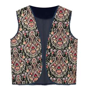 وست یقه هفت زنانه مدل کتان گلدوزی سنتی کد AK1484