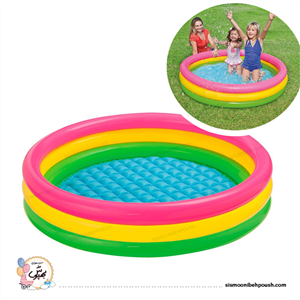 استخر بادی کودک گرد سه رنگ اینتکس ( (intex ) سایز168*38