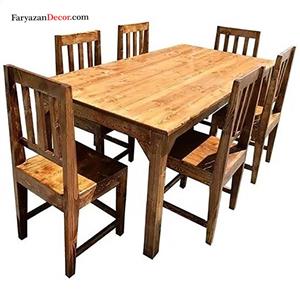 میز ناهارخوری چوبی ساده و شیک