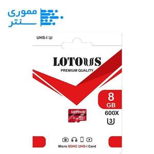 کارت حافظه microSDHC لوتوس 8 گیگابایت مدل 600X U3 سرعت 90MB/s