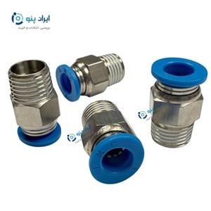 اتصال زانو گردون چرخشی شلنگ 6 میلی‌متر به رزوه 1/8 اینچ LMC ال ام سی