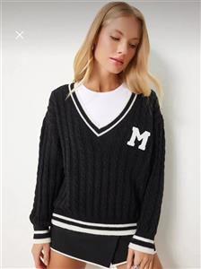 بافت زنانه مشکی هپینس | Happinness Women’s Knitted Sweater