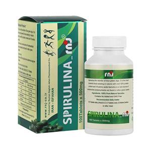 قرص اسپیرولینا ار ان جی - 500 میلی گرم بسته 100 عددی