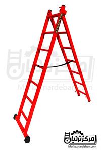 نردبان مخابراتی آهنی کشویی 4 متری 14 پله 2 تکه ماندگار مدل پارس