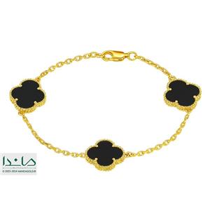 دستبند زنجیری نقره زنانه مدل ونکلیف سه گل  