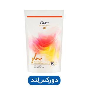 نمک حمام داو مدل DOVE Glow با رایحه پرتقال قرمز و ریواس حجم 400 گرم