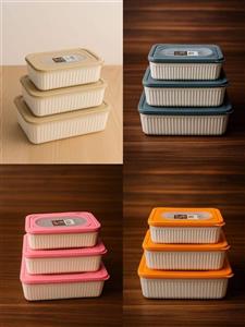 ظرف غذا سه تیکه مستطیل کاپریس