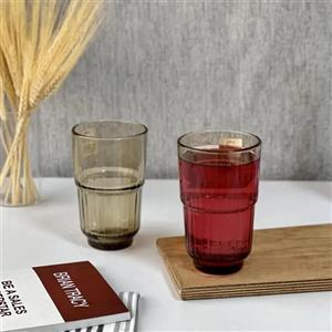 لیوان بلند کهربایی برند دلی  DELI پک ۶تایی حجم ۴۰۰میل به قیمت فاکتور خرید